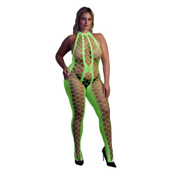 Ouch! Glow Combinaison Filet et Dos nu Vert Fluo